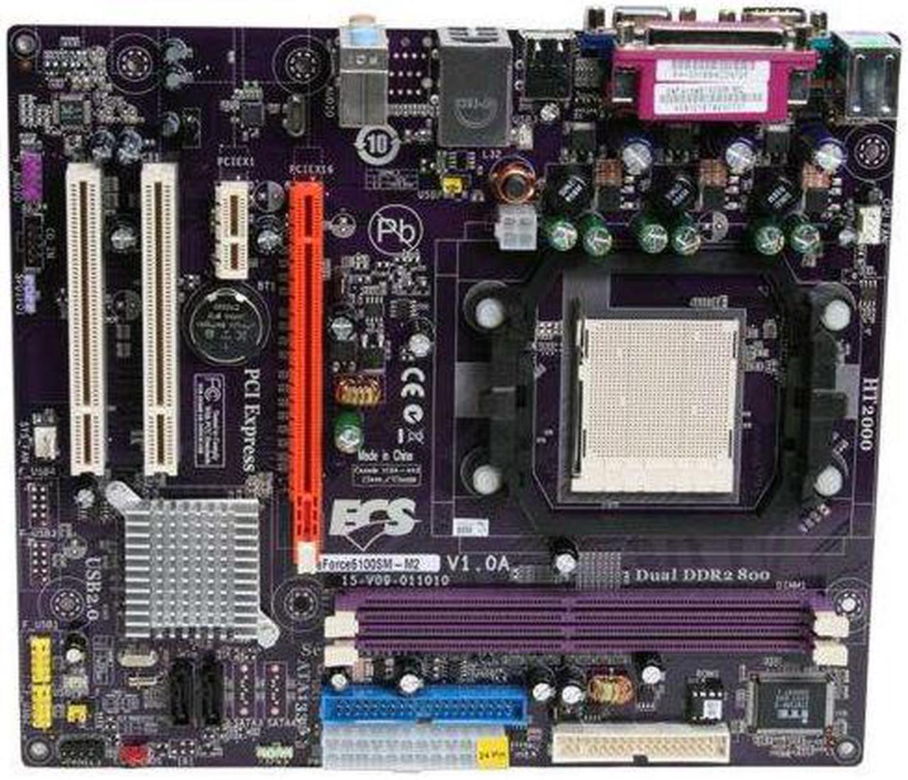 Alt view image 2 of 7 - ECS GeForce6100SM-M2 (V1.0A) AM2 NVIDIA GeForce 6100 Micro ATX AMD Motherboard
