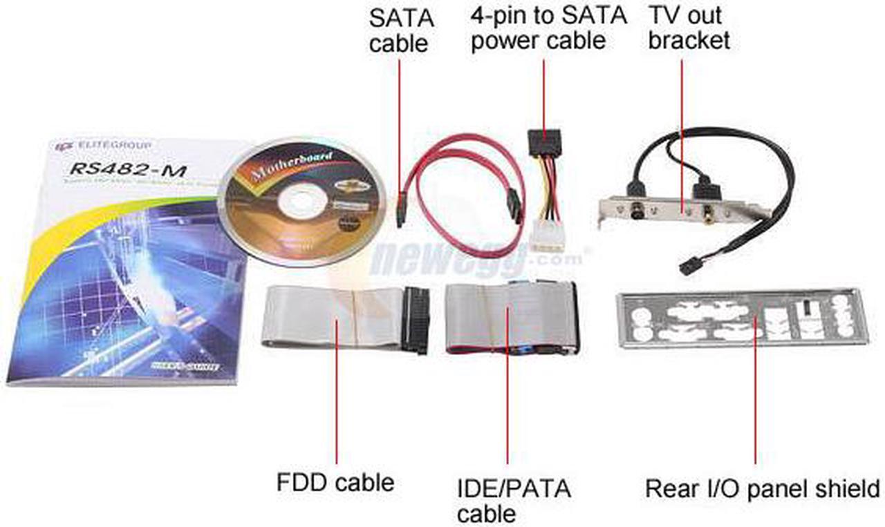 Alt view image 4 of 5 - ECS RS482-M (1.0A) 939 ATI Radeon Xpress 200 Micro ATX AMD Motherboard