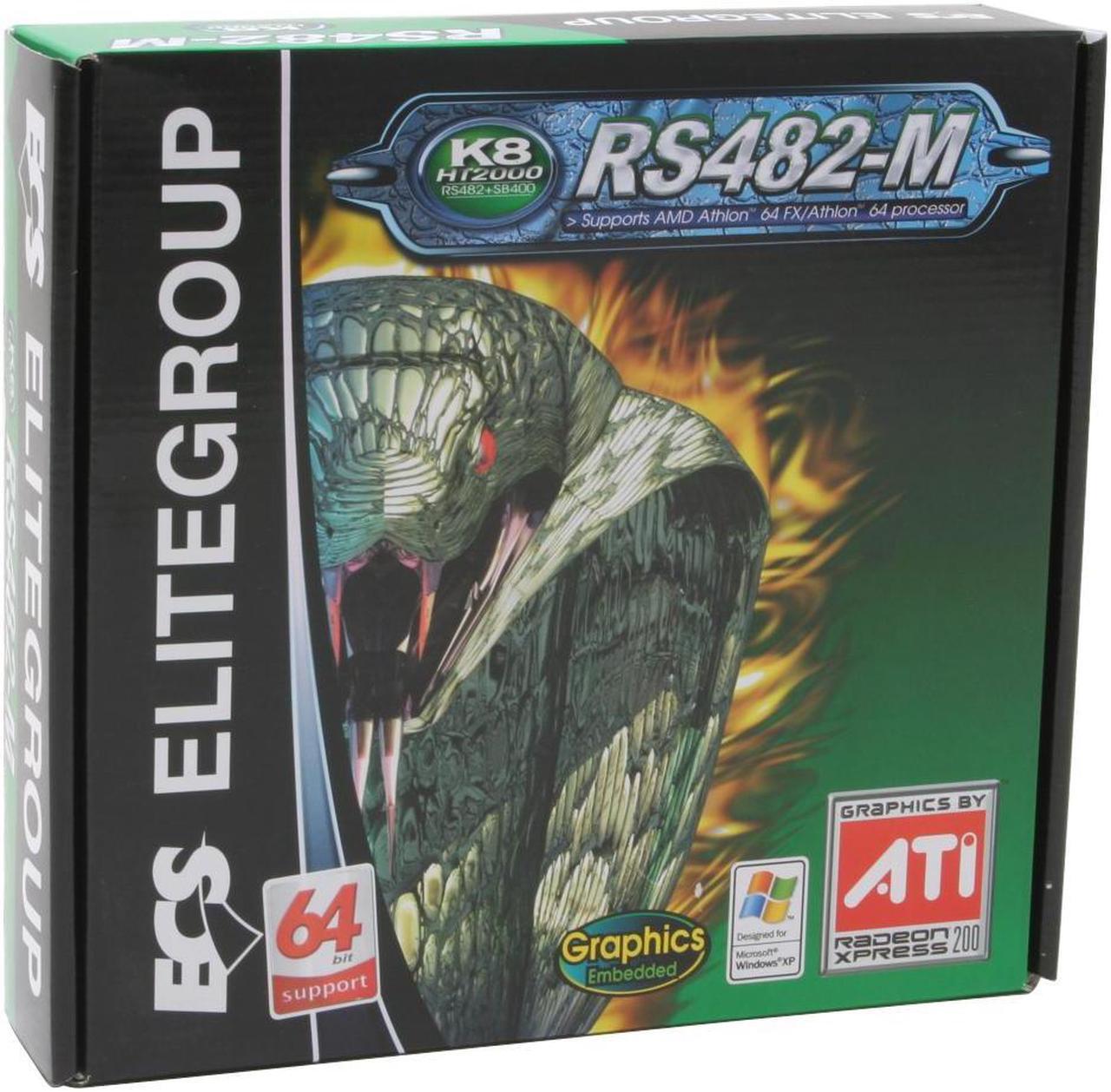 Alt view image 5 of 5 - ECS RS482-M (1.0A) 939 ATI Radeon Xpress 200 Micro ATX AMD Motherboard