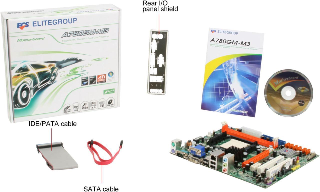 Alt view image 5 of 5 - ECS RC410L/800-M 2.0 LGA 775 ATI Radeon Xpress 200 Micro ATX Intel Motherboard