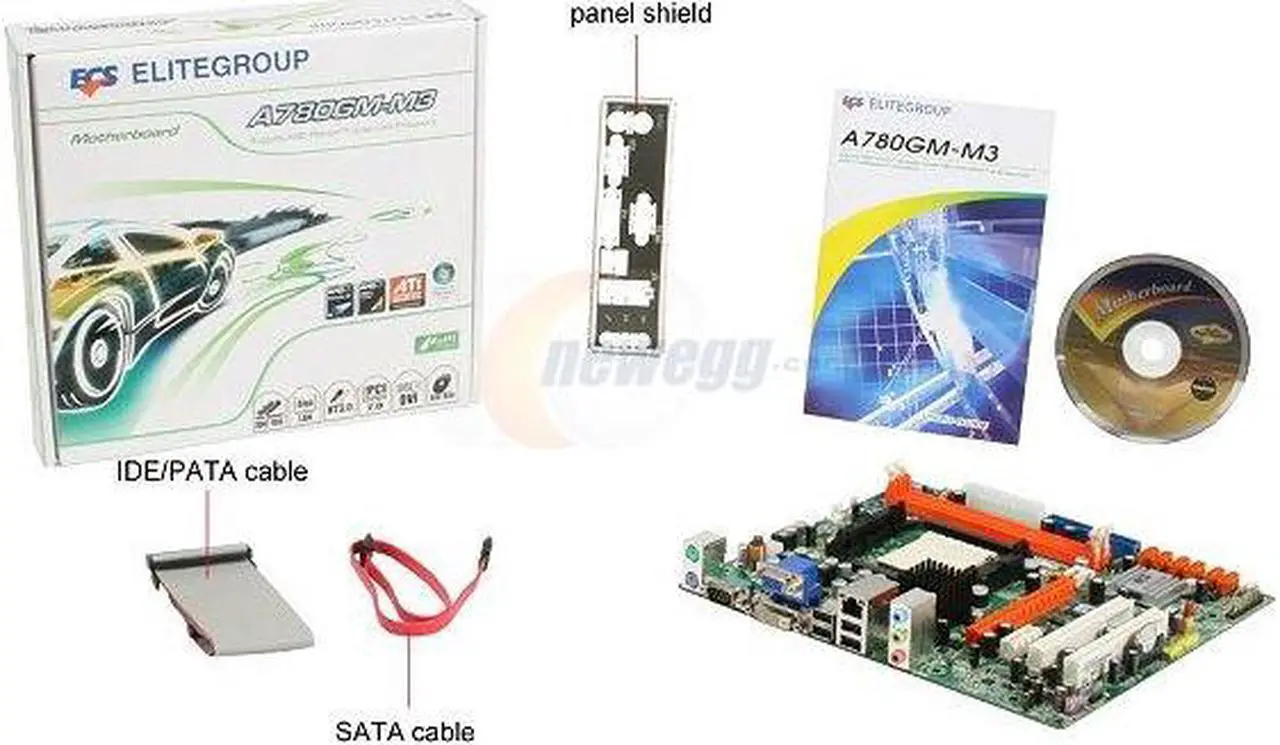 Alt view image 5 of 5 - ECS A780GM-M3 AM3/AM2+ AMD 780G Micro ATX AMD Motherboard