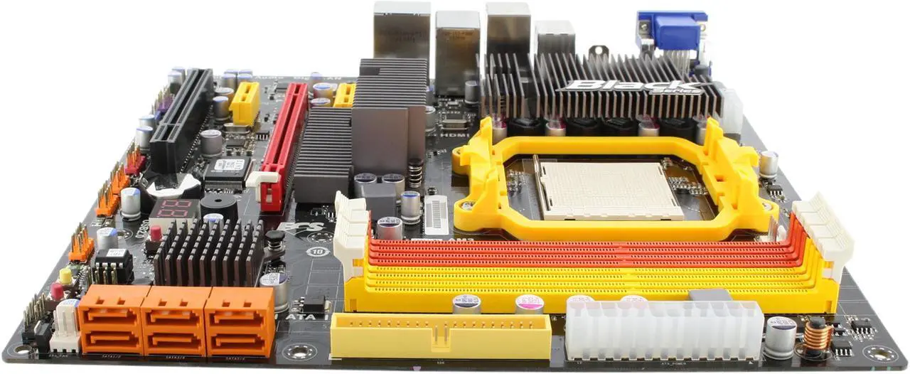 Alt view image 4 of 11 - ECS Black Series A785GM-M AM3 AMD 785G HDMI Micro ATX AMD Motherboard