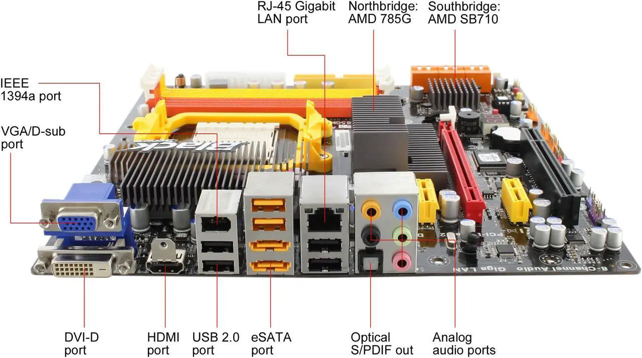 Alt view image 8 of 11 - ECS Black Series A785GM-M AM3 AMD 785G HDMI Micro ATX AMD Motherboard