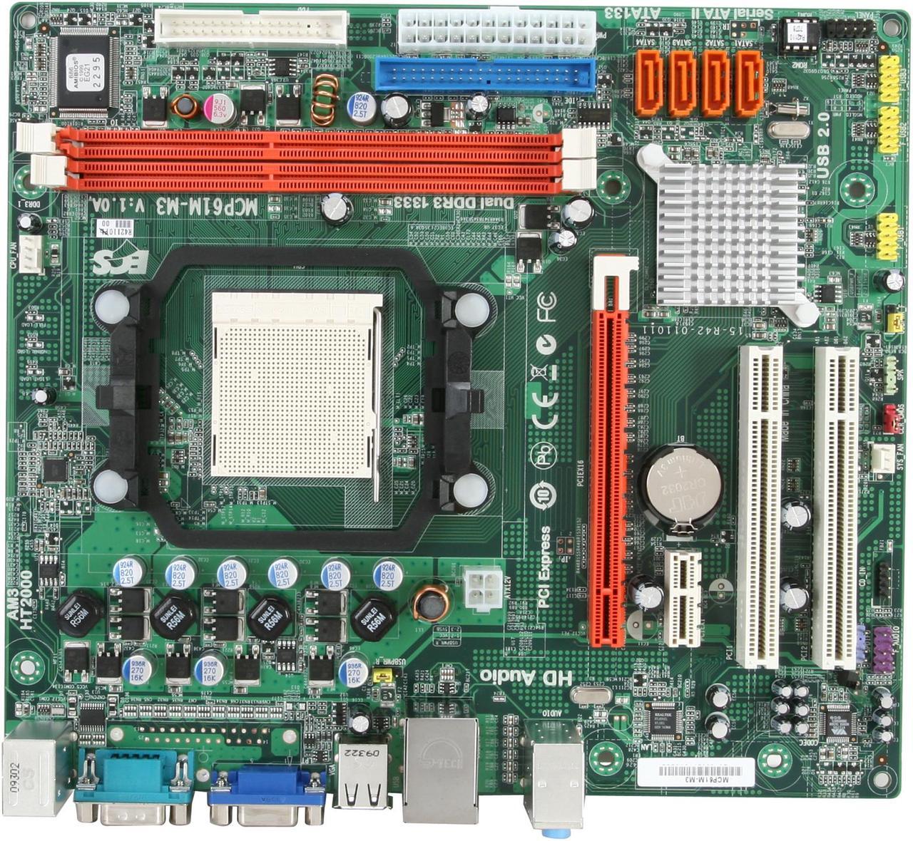 Alt view image 3 of 5 - ECS MCP61M-M3 (V1.0A) AM3 NVIDIA GeForce 6100/nForce 430 Micro ATX AMD Motherboard