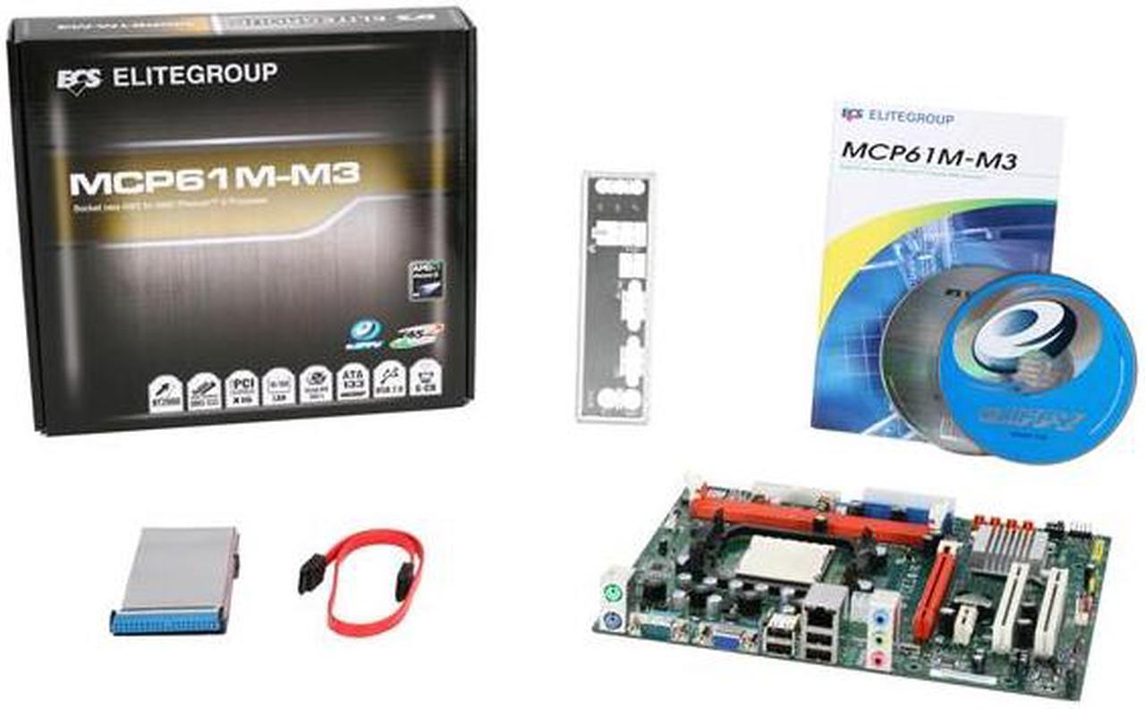 Alt view image 5 of 5 - ECS MCP61M-M3 (V1.0A) AM3 NVIDIA GeForce 6100/nForce 430 Micro ATX AMD Motherboard