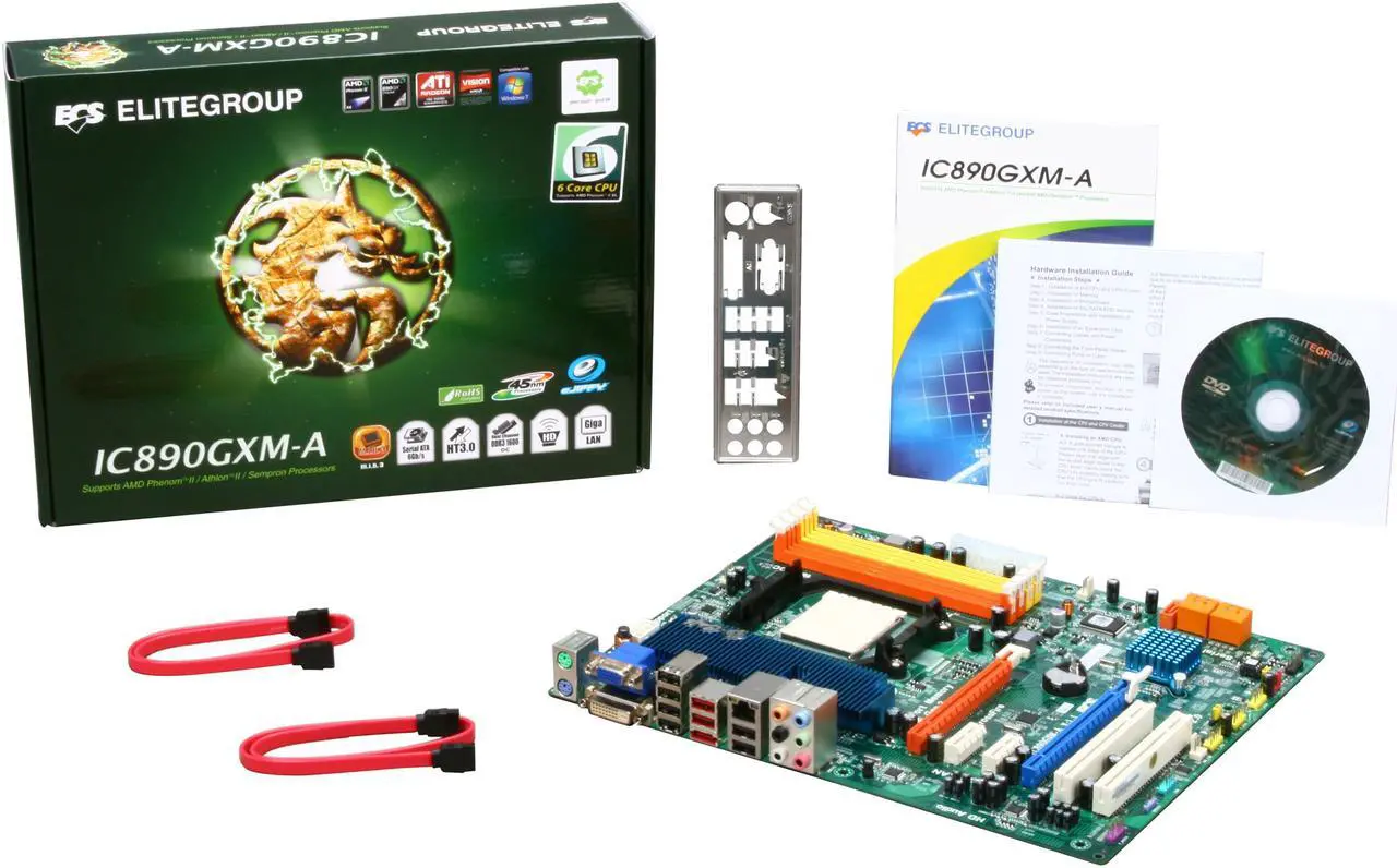Alt view image 5 of 5 - ECS IC890GXM-A (V1.1) AM3 AMD 890GX ATX AMD Motherboard