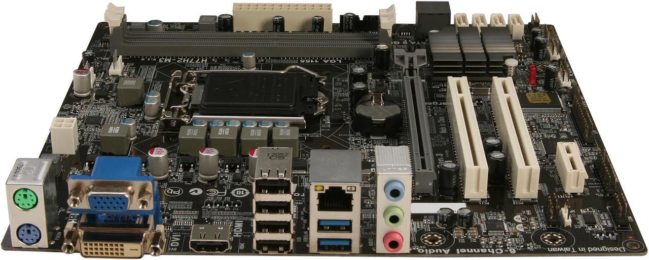 Alt view image 2 of 5 - ECS H77H2-M3(1.0) LGA 1155 Intel H77 HDMI SATA 6Gb/s USB 3.0 Micro ATX Intel Motherboard