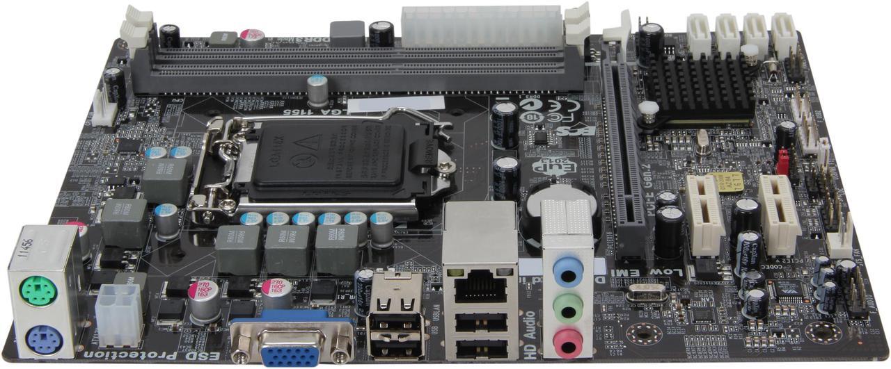 Alt view image 2 of 5 - ECS H61H2-M12 LGA 1155 Intel H61 Micro ATX Intel Motherboard
