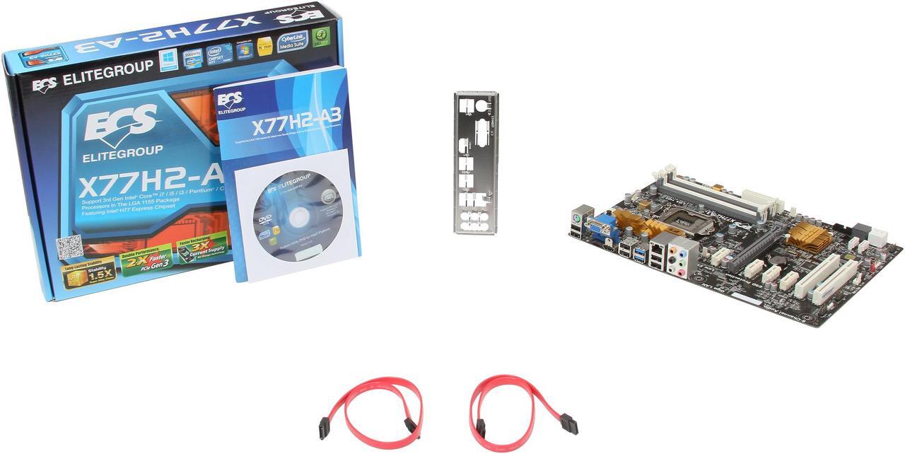 Alt view image 6 of 6 - ECS X77H2-A3 v1.2 LGA 1155 Intel H77 HDMI USB 3.0 ATX Intel Motherboard with UEFI BIOS