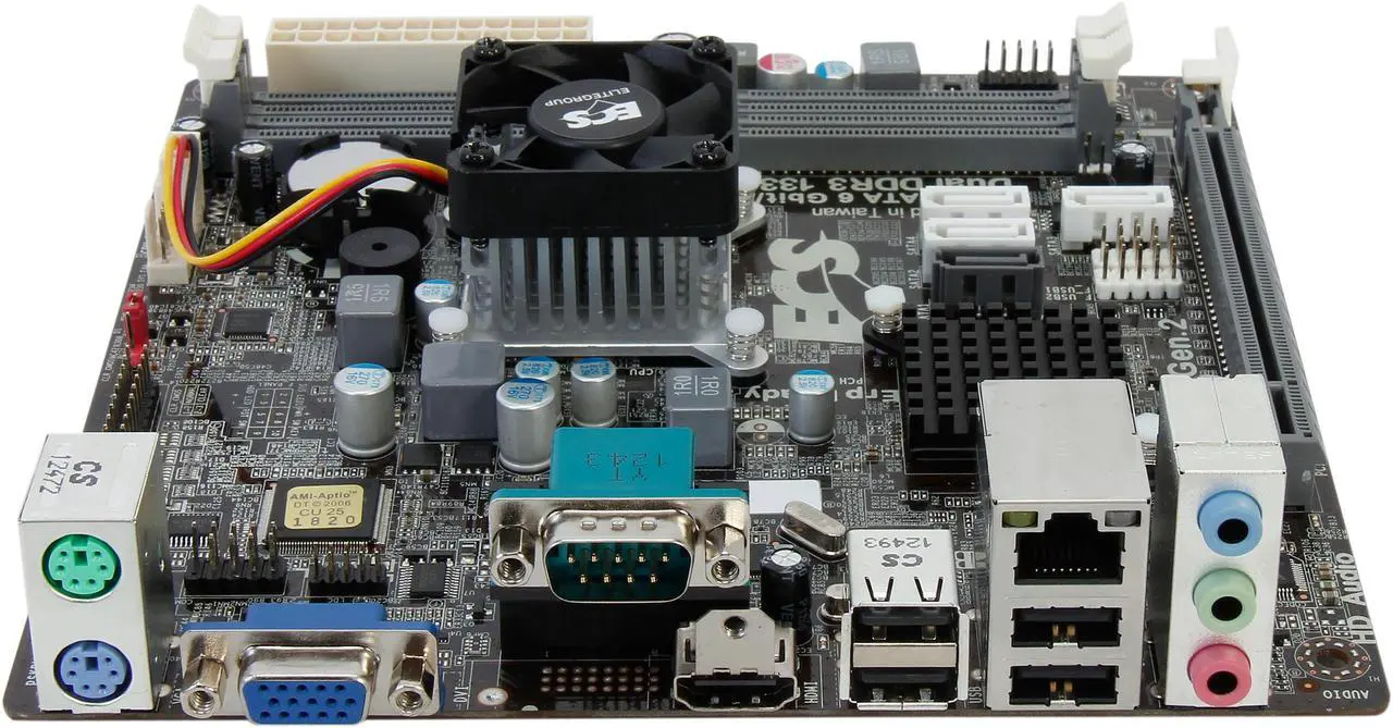 Alt view image 3 of 5 - ECS NM70-I2 (V1.0) Intel Celeron 1037U 1.80GHz Intel NM70 Mini ITX Motherboard / CPU Combo