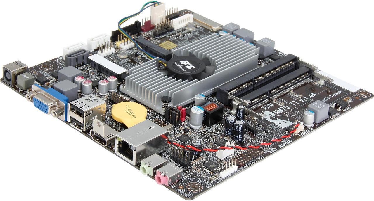 ECS NM70-TI (V1.0A) Intel Celeron 847/807 Intel NM70 Thin Mini-ITX Motherboard / CPU / VGA Combo