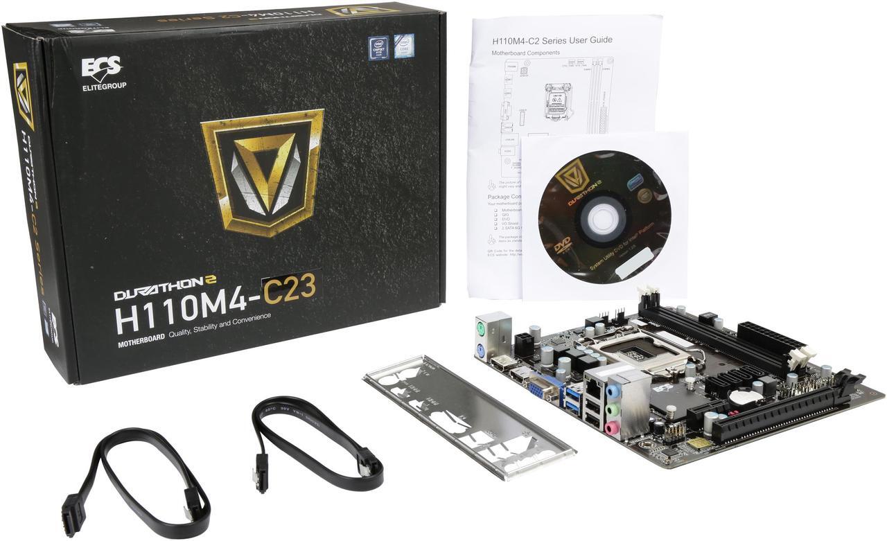 Alt view image 6 of 5 - ECS H110M4-C23 LGA 1151 Intel H110 HDMI SATA 6Gb/s USB 3.0 Micro ATX Motherboards - Intel