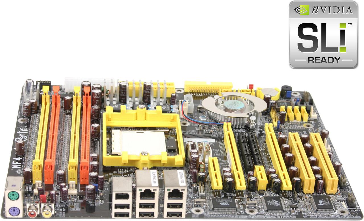 Main image of DFI LANPARTY nF4 SLI-DR 939 NVIDIA nForce4 SLI ATX AMD Motherboard