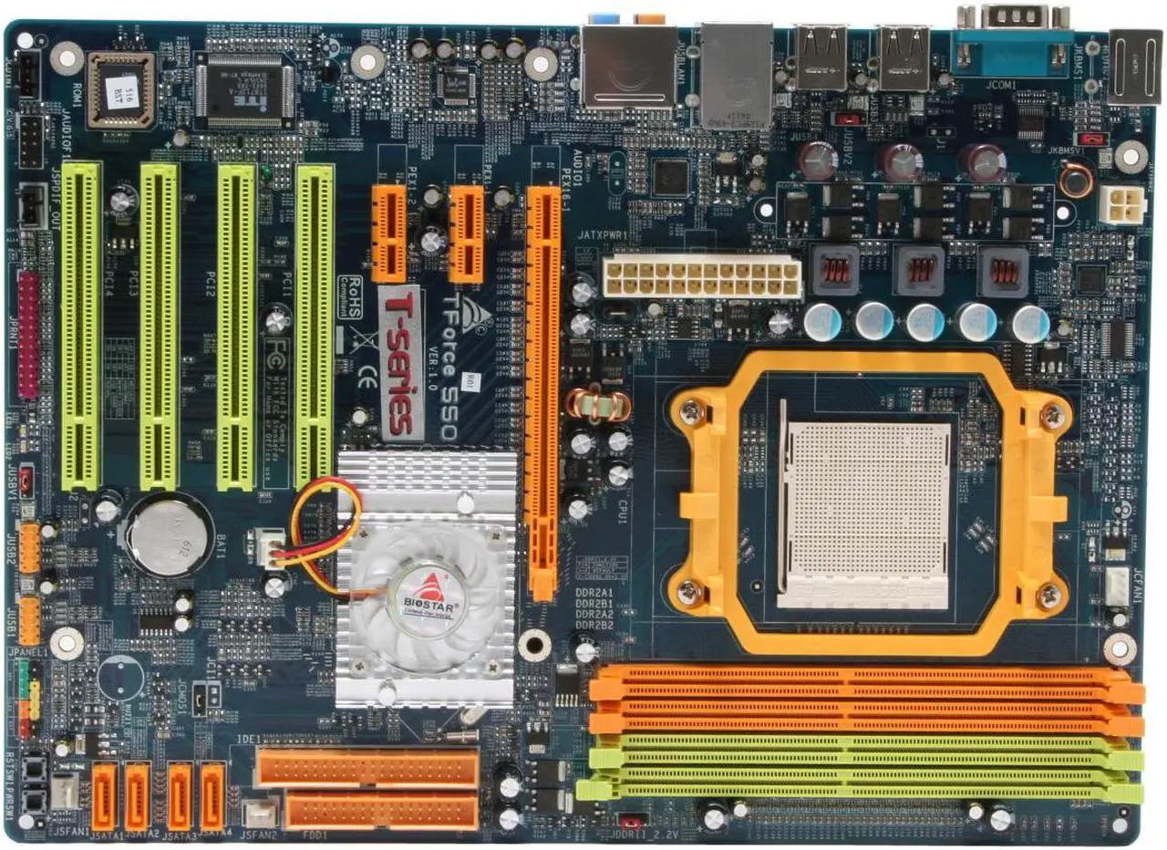 Alt view image 3 of 5 - BIOSTAR TFORCE 550 AM2 NVIDIA nForce 550 MCP ATX AMD Motherboard