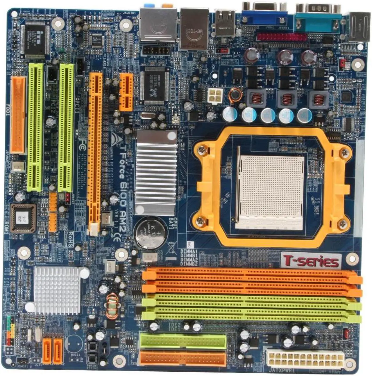 Alt view image 3 of 5 - BIOSTAR TForce 6100 AM2 AM2 NVIDIA GeForce 6100 Micro ATX RoHs compliant AMD Motherboard