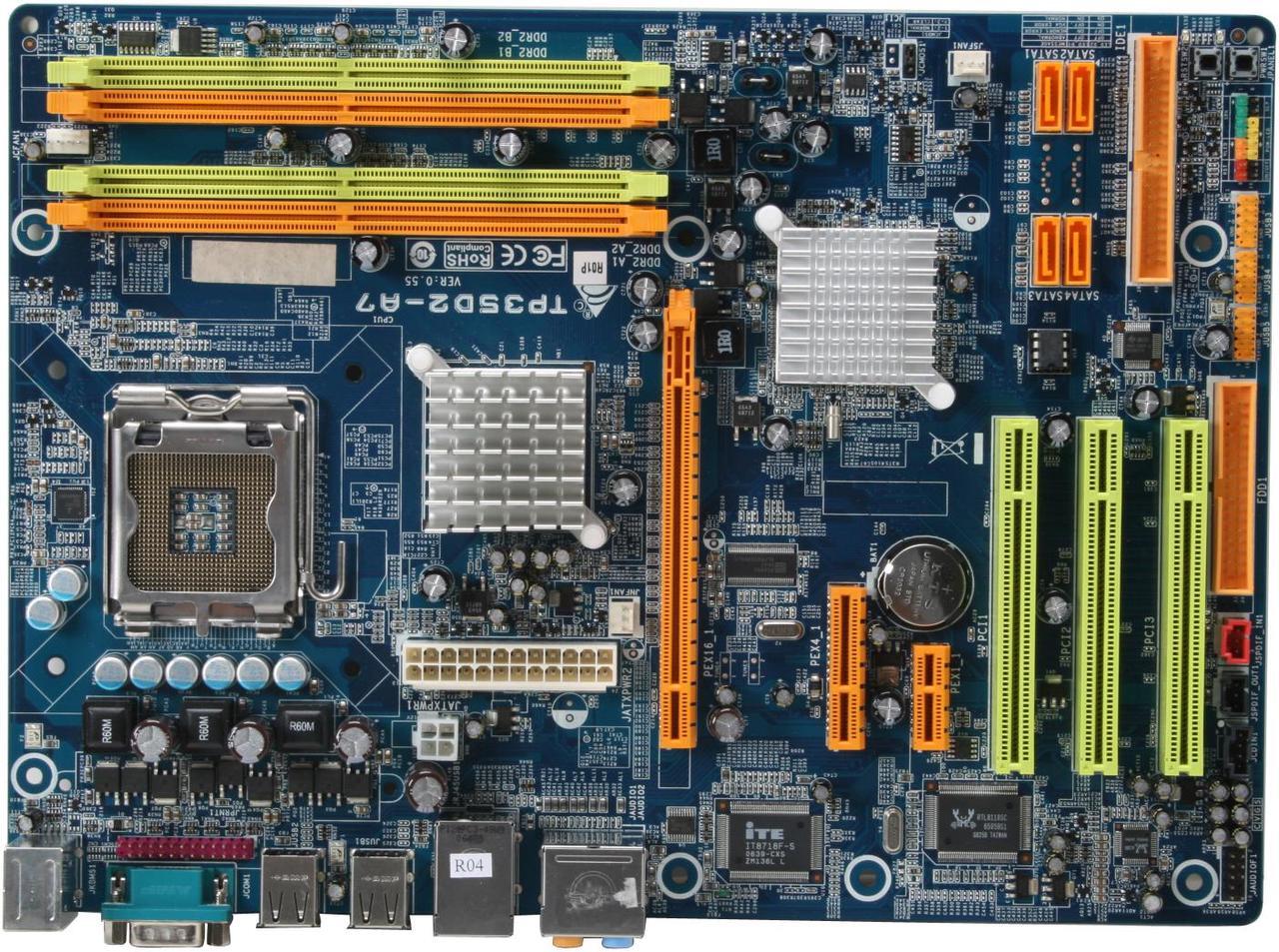Alt view image 3 of 7 - BIOSTAR TForce TP35D2-A7 LGA 775 Intel P35 ATX Intel Motherboard