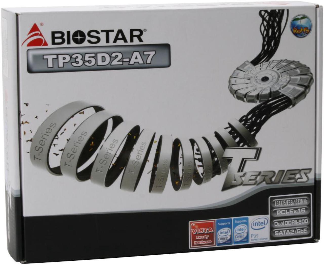 Alt view image 7 of 7 - BIOSTAR TForce TP35D2-A7 LGA 775 Intel P35 ATX Intel Motherboard
