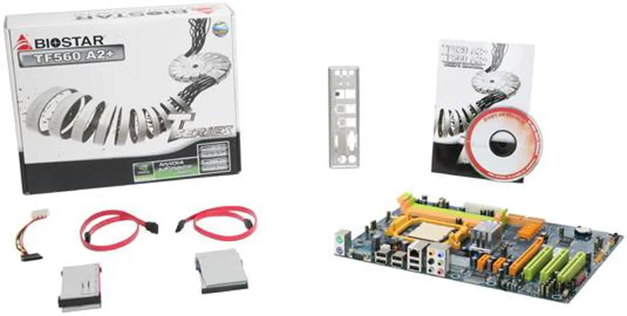 Alt view image 5 of 5 - BIOSTAR TF560 A2+ AM2+/AM2 NVIDIA nForce 560 MCP ATX AMD Motherboard
