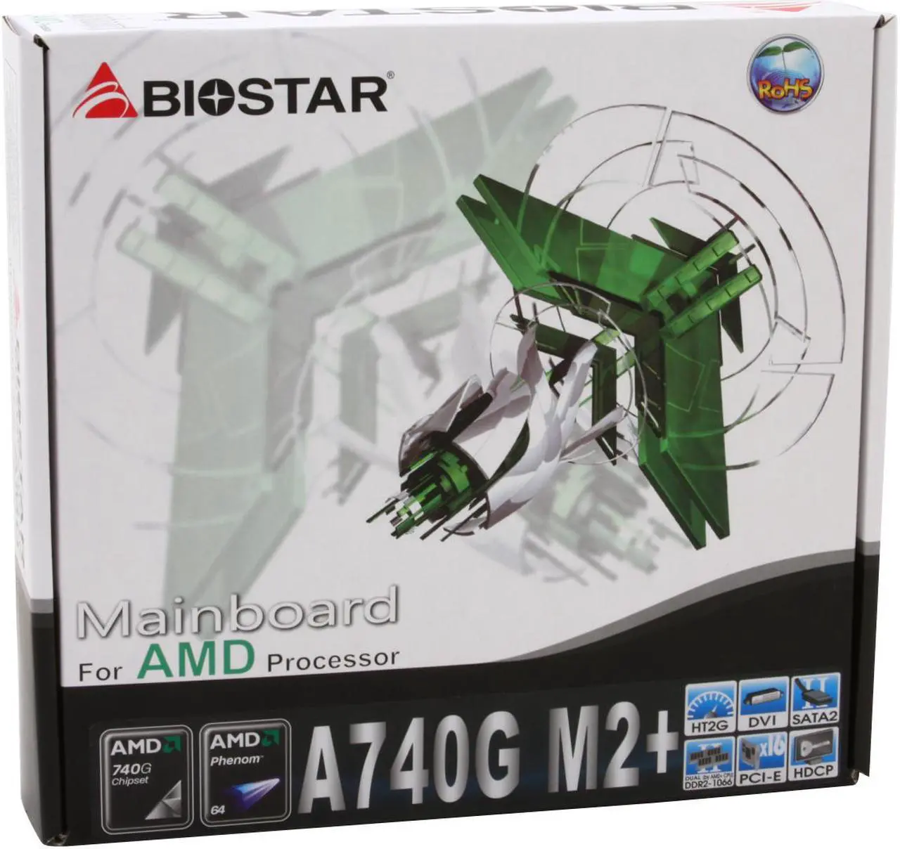Alt view image 7 of 7 - BIOSTAR A740G M2+ AM2+/AM2 AMD 740G Micro ATX AMD Motherboard