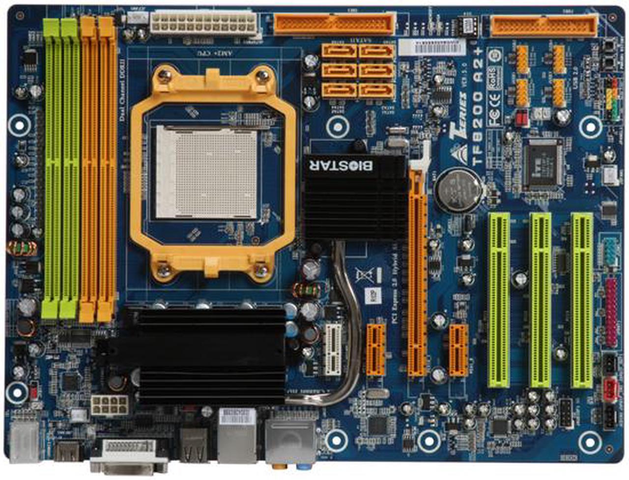 Alt view image 3 of 5 - BIOSTAR TForce TF8200 A2+ AM2+/AM2 NVIDIA GeForce 8200 HDMI ATX AMD Motherboard
