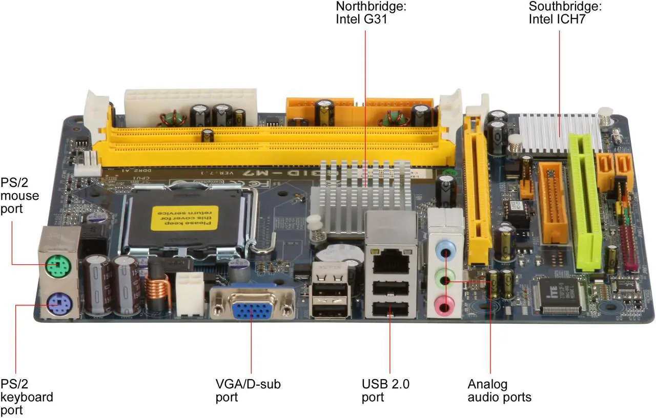 Alt view image 2 of 5 - BIOSTAR G31D-M7 LGA 775 Intel G31 Micro ATX Intel Motherboard