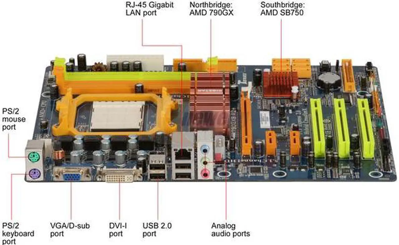 Alt view image 2 of 5 - BIOSTAR TA790GXB A2+ AM2+/AM2 AMD 790GX ATX AMD Motherboard