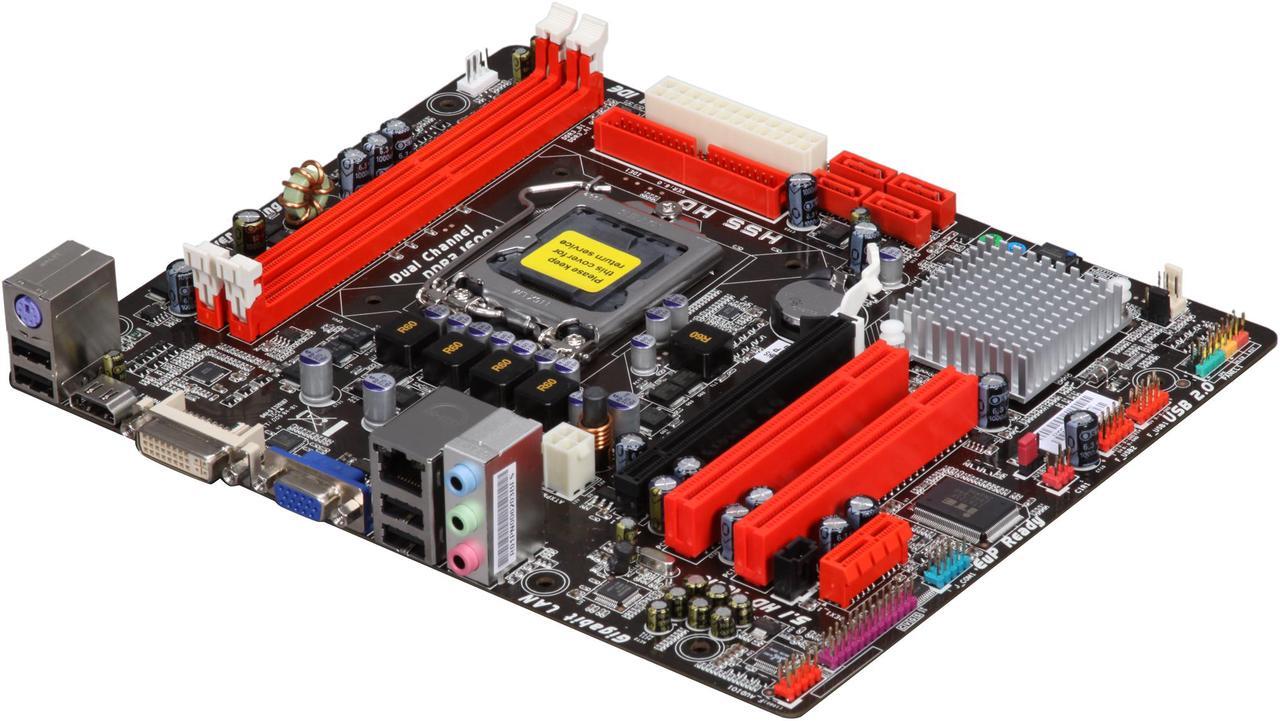 Main image of BIOSTAR H55 HD LGA 1156 Intel H55 HDMI Micro ATX Intel Motherboard
