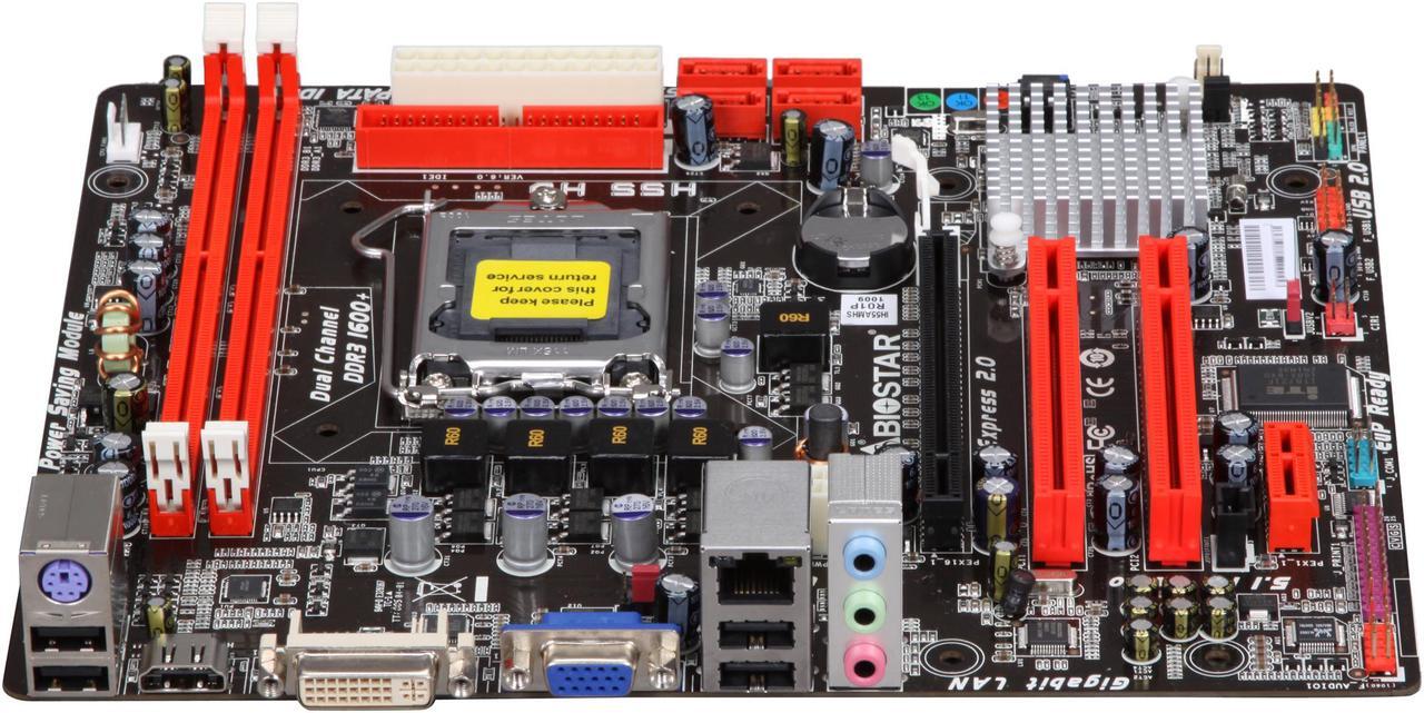 Alt view image 2 of 5 - BIOSTAR H55 HD LGA 1156 Intel H55 HDMI Micro ATX Intel Motherboard