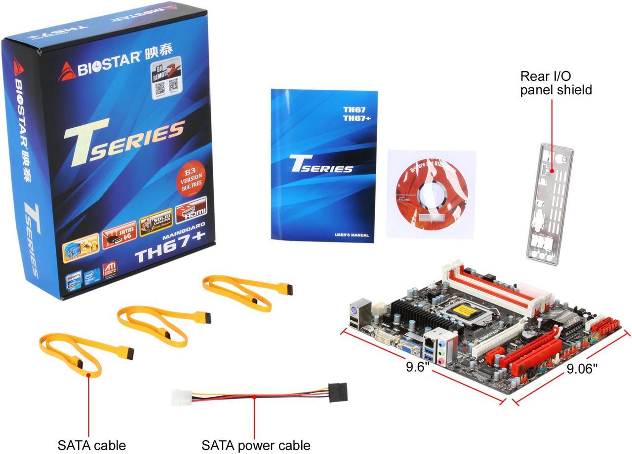 Alt view image 5 of 5 - BIOSTAR TH67+ LGA 1155 Intel H67 HDMI USB 3.0 Micro ATX Intel Motherboard