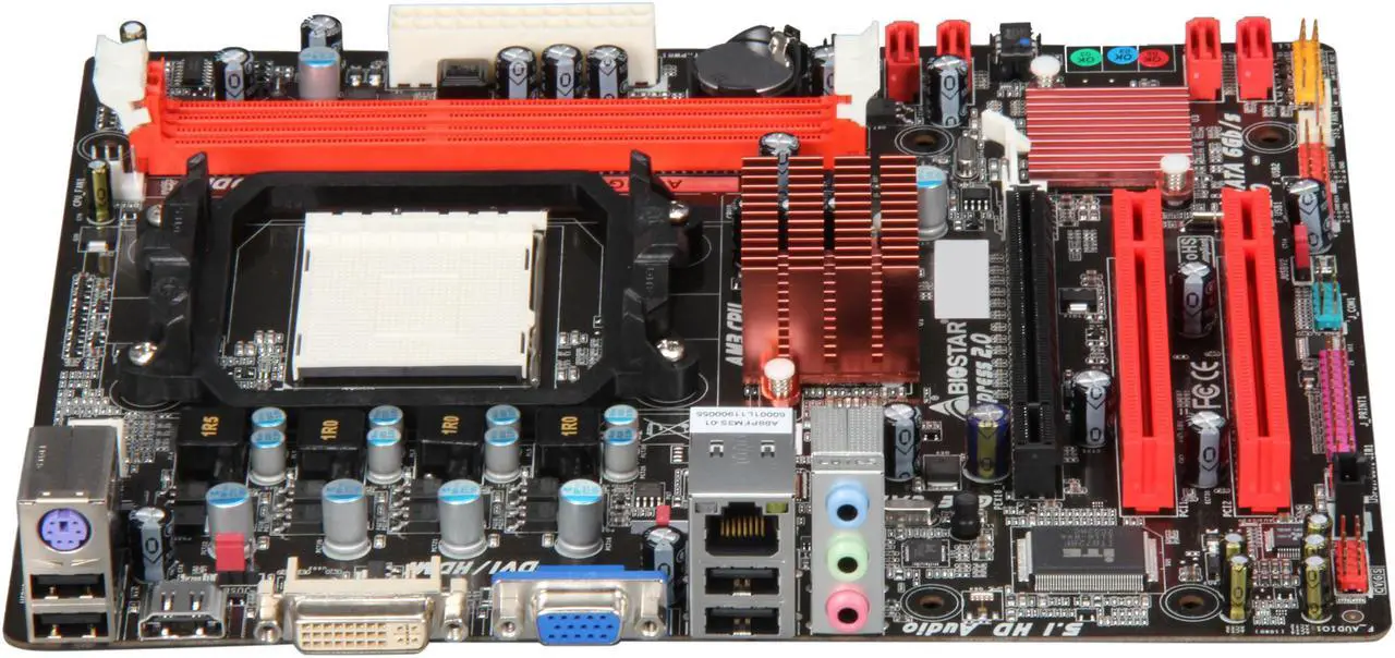 Alt view image 2 of 5 - BIOSTAR A880GB+ AM3 AMD 880G HDMI Micro ATX AMD Motherboard