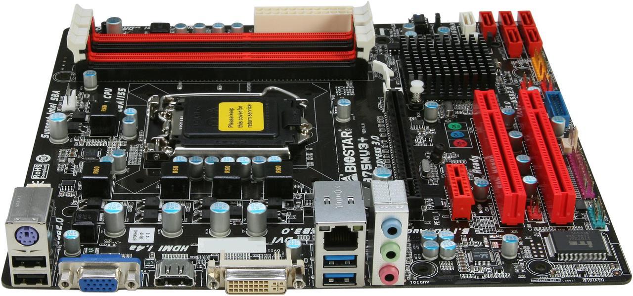 Alt view image 2 of 5 - BIOSTAR B75MU3+ LGA 1155 Intel B75 HDMI USB 3.0 Micro ATX Intel Motherboard