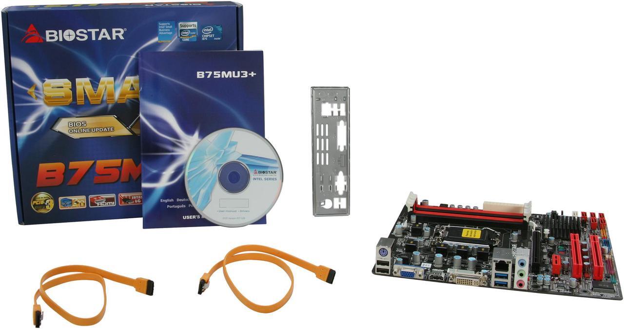 Alt view image 5 of 5 - BIOSTAR B75MU3+ LGA 1155 Intel B75 HDMI USB 3.0 Micro ATX Intel Motherboard