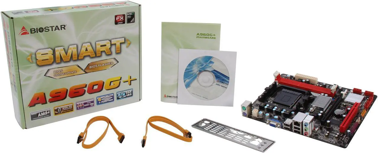 Alt view image 5 of 5 - BIOSTAR A960G+ AM3+ AMD 760G + SB710 Micro ATX AMD Motherboard