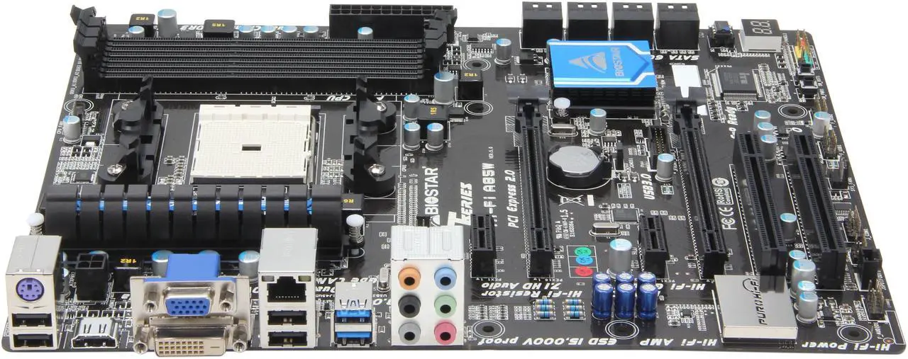 Alt view image 2 of 5 - BIOSTAR Hi-Fi A85W FM2 AMD A85X (Hudson D4) USB 3.0 HDMI ATX AMD Motherboard