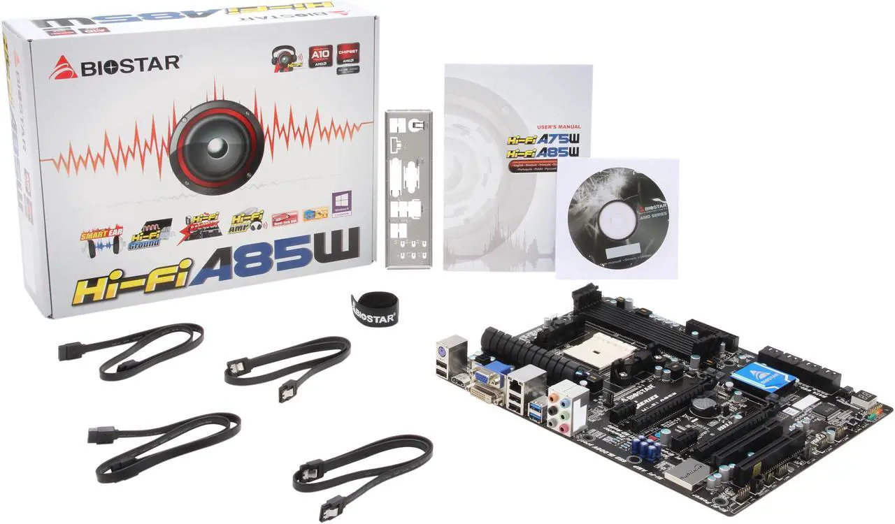 Alt view image 5 of 5 - BIOSTAR Hi-Fi A85W FM2 AMD A85X (Hudson D4) USB 3.0 HDMI ATX AMD Motherboard
