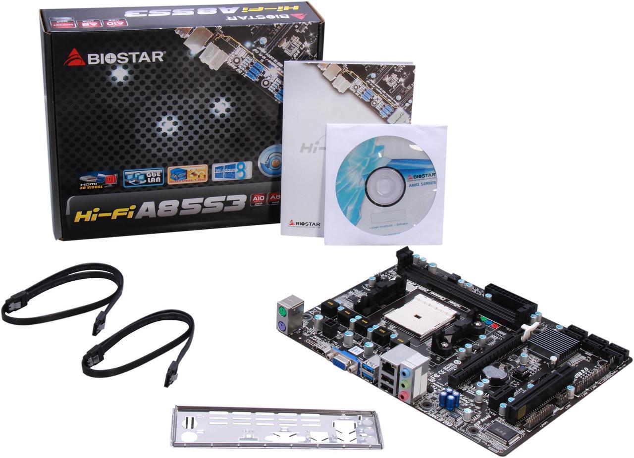 Alt view image 6 of 5 - BIOSTAR Hi-Fi A85S3 FM2 AMD A85X (Hudson D4) USB 3.0 HDMI Micro ATX AMD Motherboard