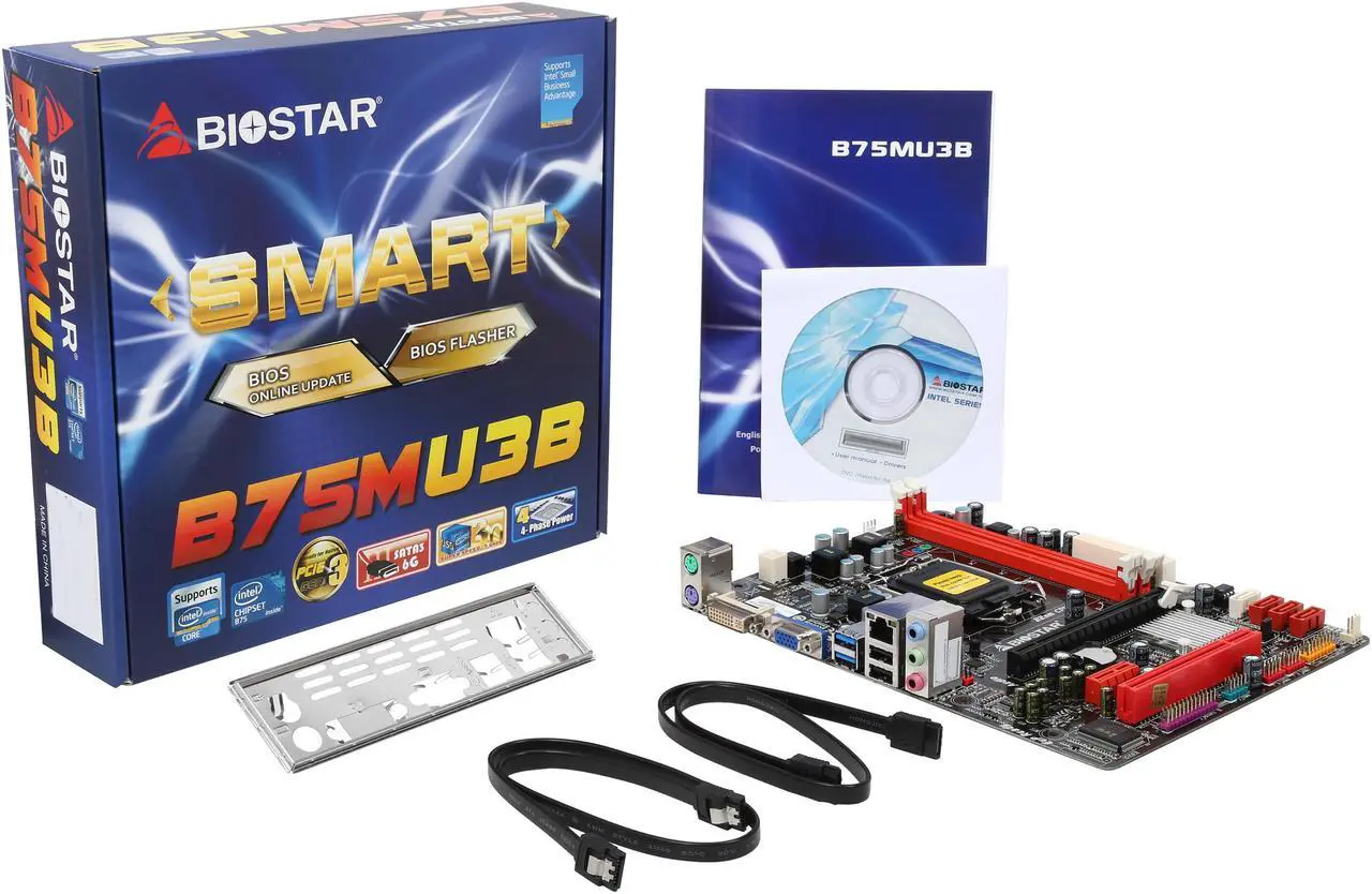 Alt view image 5 of 5 - BIOSTAR B75MU3B LGA 1155 Intel B75 USB 3.0 Micro ATX Intel Motherboard