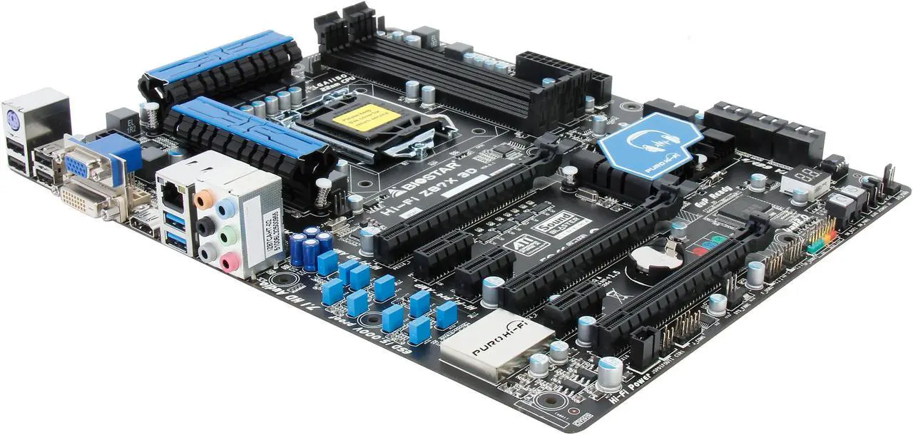 Main image of BIOSTAR Hi-Fi Z87X 3D LGA 1150 Intel Z87 HDMI USB 3.0 ATX Intel Motherboard