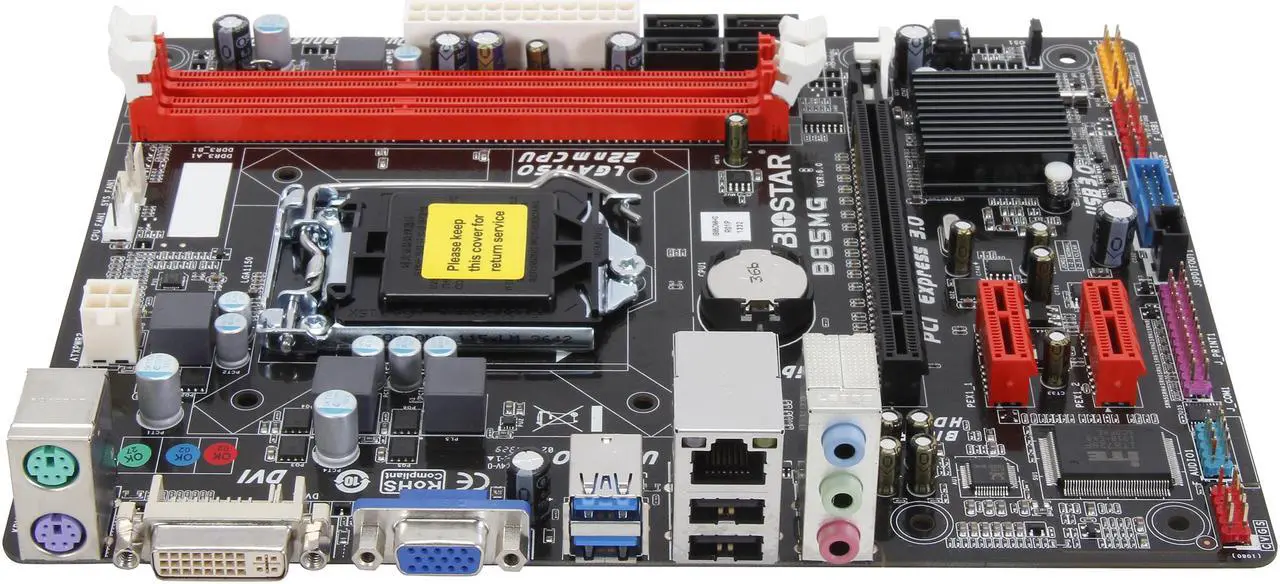 Alt view image 3 of 5 - BIOSTAR B85MG Ver. 6.x LGA 1150 Intel B85 USB 3.0 Micro ATX Intel Motherboard