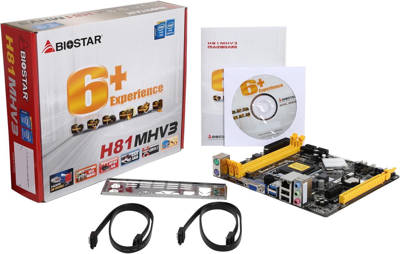 Alt view image 6 of 5 - BIOSTAR H81MHV3 LGA 1150 Intel H81 HDMI USB 3.0 Micro ATX Intel Motherboard