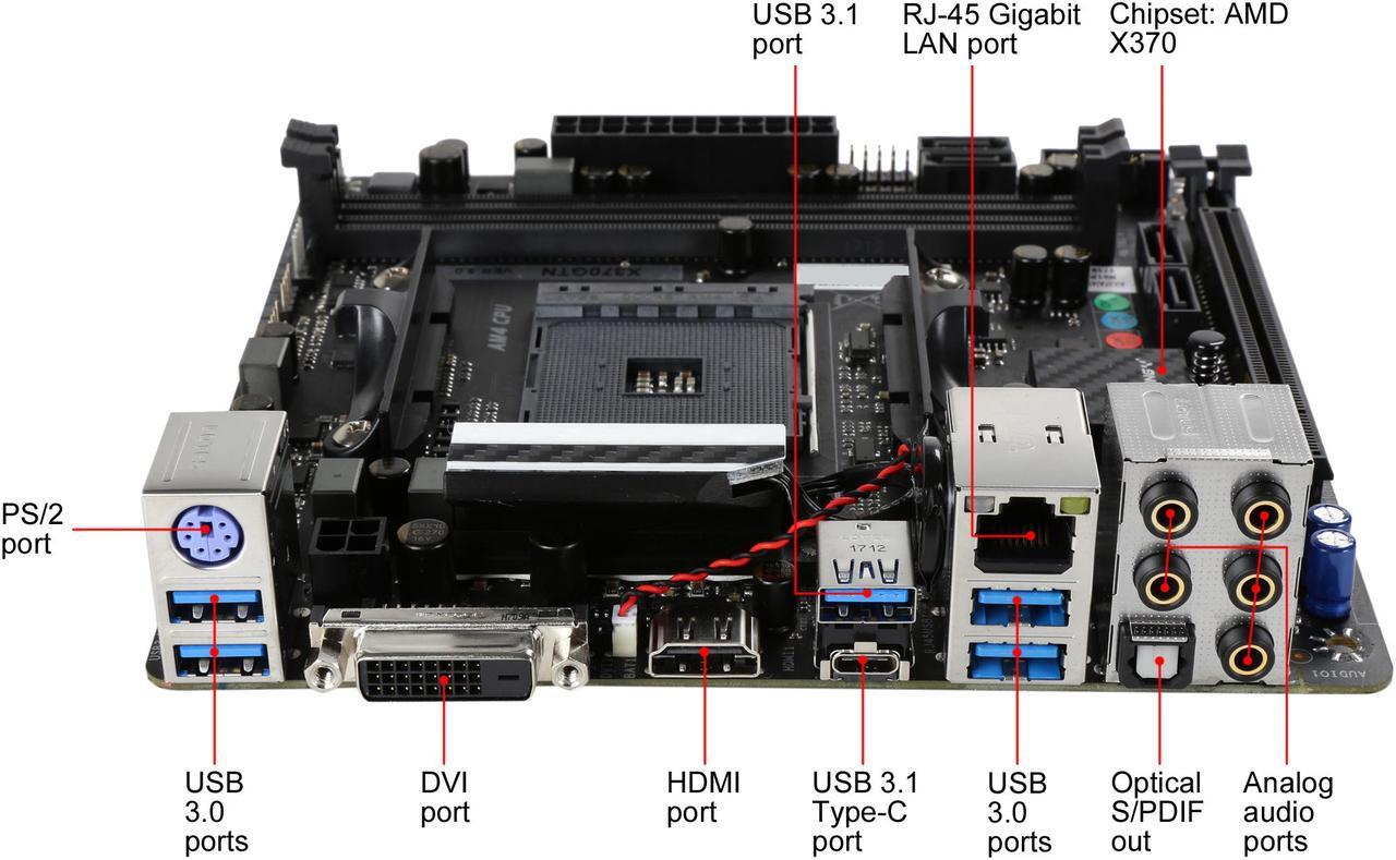Alt view image 3 of 5 - BIOSTAR X370GTN AM4 AMD X370 USB 3.1 HDMI Mini ITX AMD Motherboard