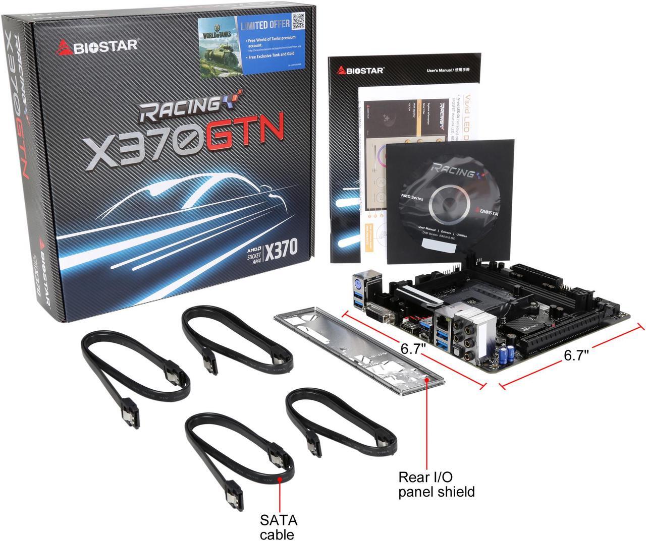 Alt view image 6 of 5 - BIOSTAR X370GTN AM4 AMD X370 USB 3.1 HDMI Mini ITX AMD Motherboard