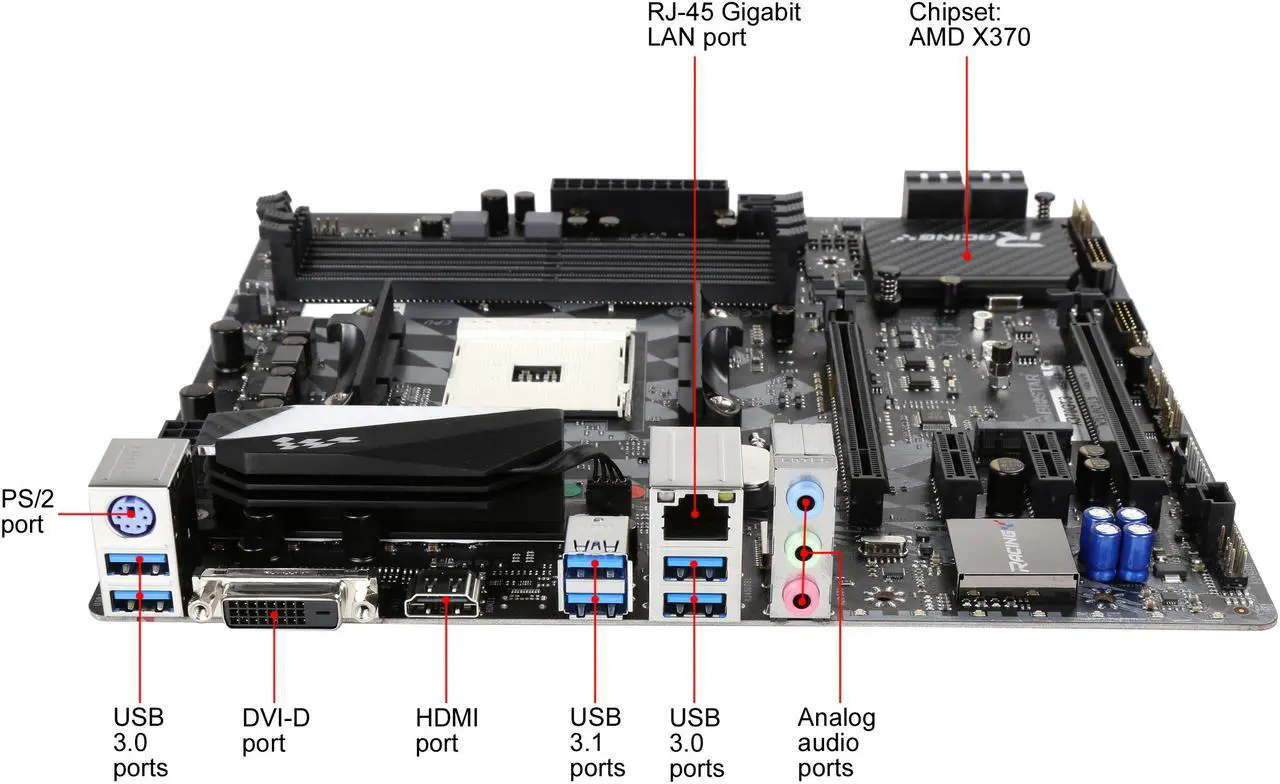 Alt view image 3 of 5 - BIOSTAR X370GT3 AMD X370 USB 3.1 HDMI Micro ATX AMD Motherboard