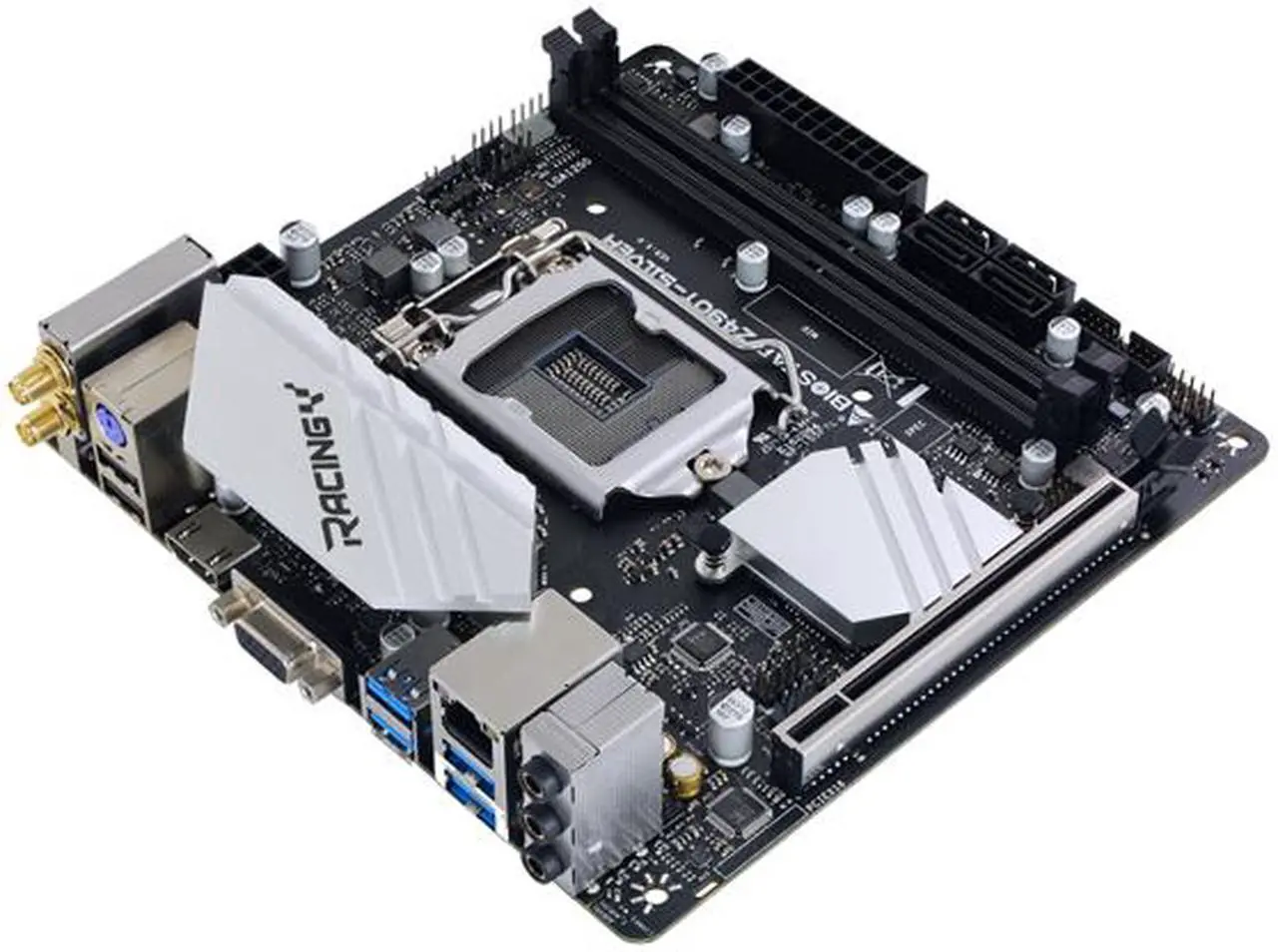Alt view image 2 of 6 - BIOSTAR RACING Z490T-SILVER LGA 1200 Intel Z490 Mini ITX Intel Motherboard