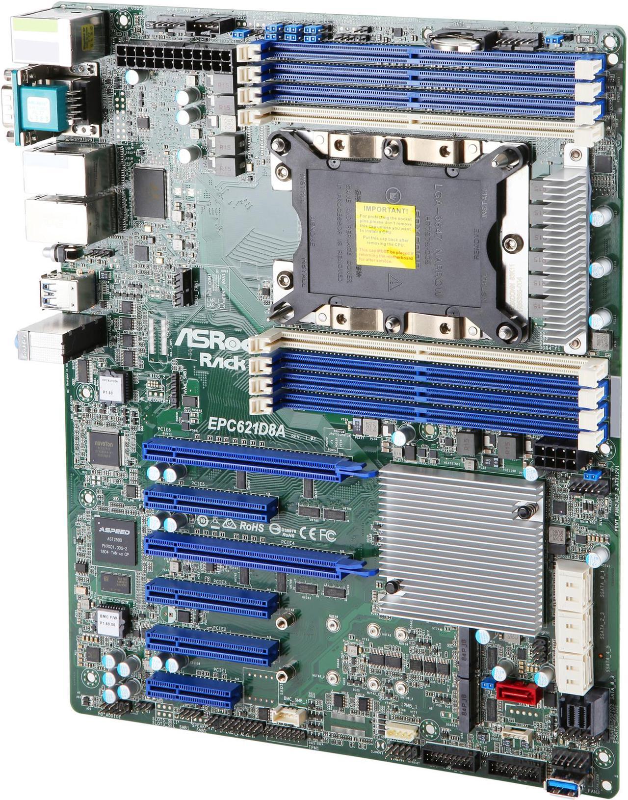 ASRock Rack EPC621D8A ATX Server Motherboard LGA3647 Intel C621