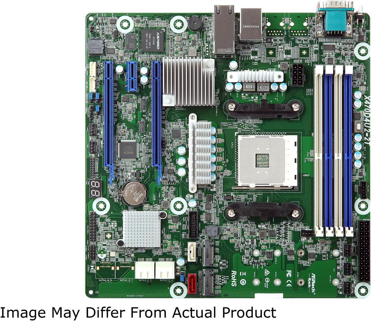 Main image of AsRock Rack X470D4U2-2T Micro ATX Server Motherboard AM4 Ryzen & Ryzen 7nm PGA1331 AMD X470 Dual 10 GLAN
