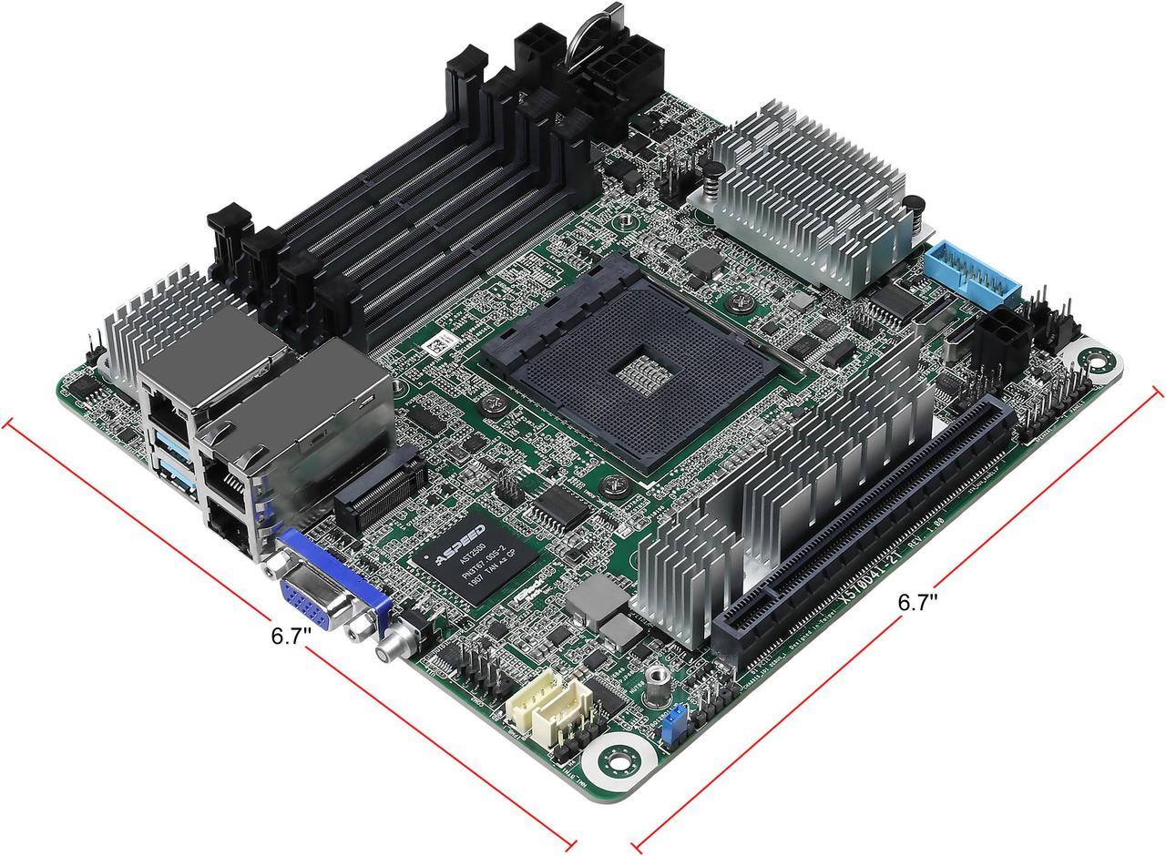 Alt view image 4 of 7 - AsRock Rack X570D4I-2T Mini-ITX Server Motherboard AM4 PGA 1331 X570 AMD Ryzen 3rd Generation Series Processors