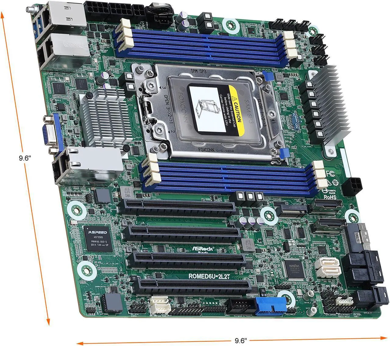 AsRock Rack ROMED6U2L2T MicronATX Server Motherboard AMD SP3 (LGA4094