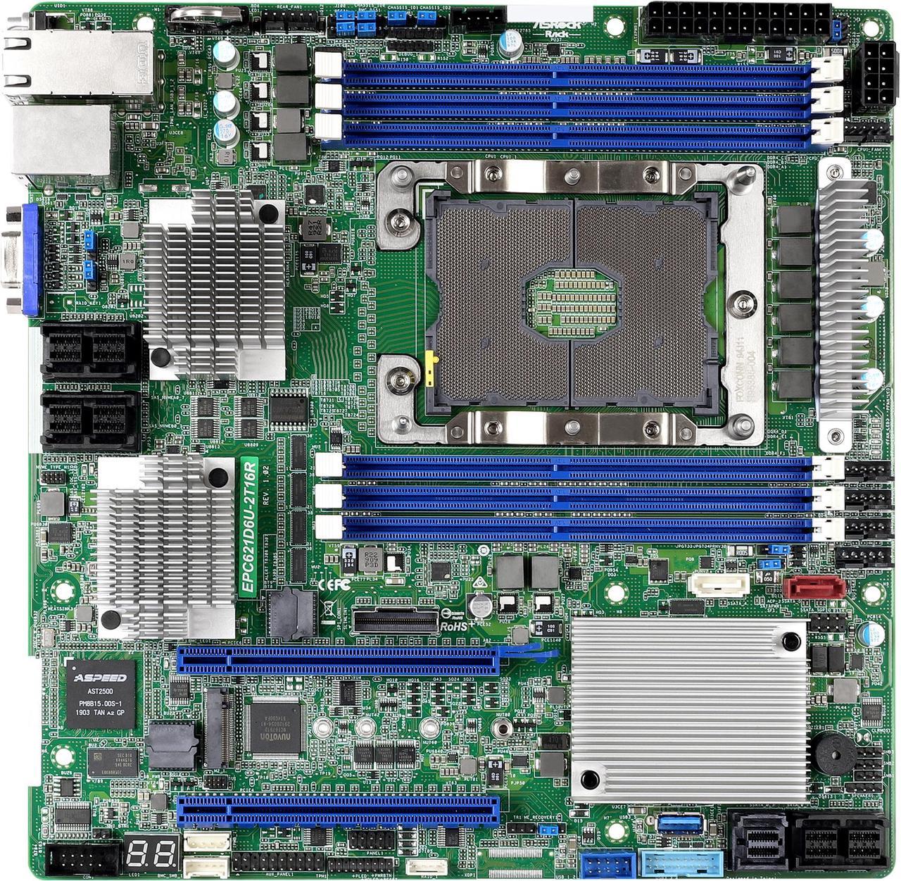 AsRock Rack EPC621D6U-2T16R Micro ATX Server Motherboard LGA3647 Intel C621 Dual 10 GLAN LSI3616