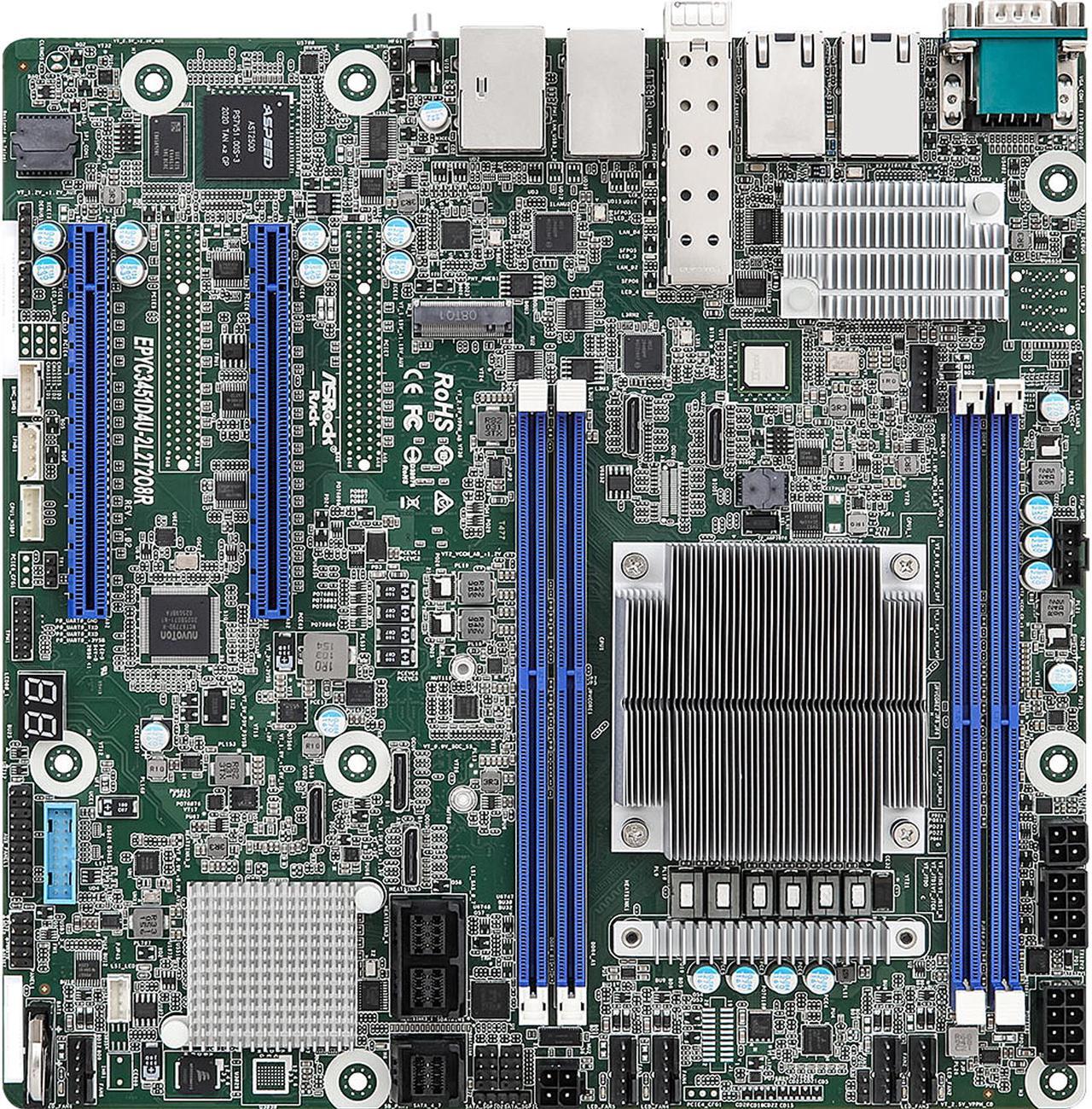 Main image of AsRock Rack EPYC3451D4U-2L2T2O8R Micro-ATX Server Motherboard AMD EPYC Embedded 3451 SoC SP4